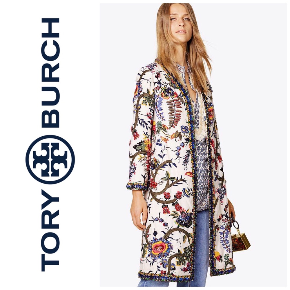 NWT $2,658 Tory Burch Rylie Embroidered Jacket